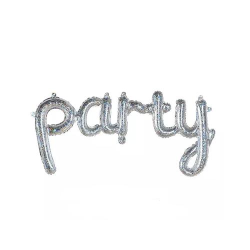 파티 [PARTY] 이니셜 홀로그램 풍선 [실버]